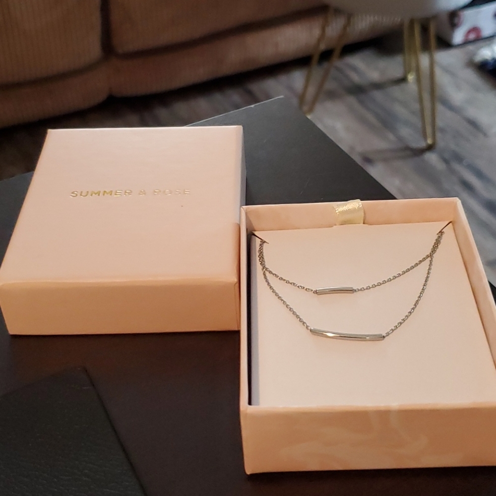 Summer rose silver necklace